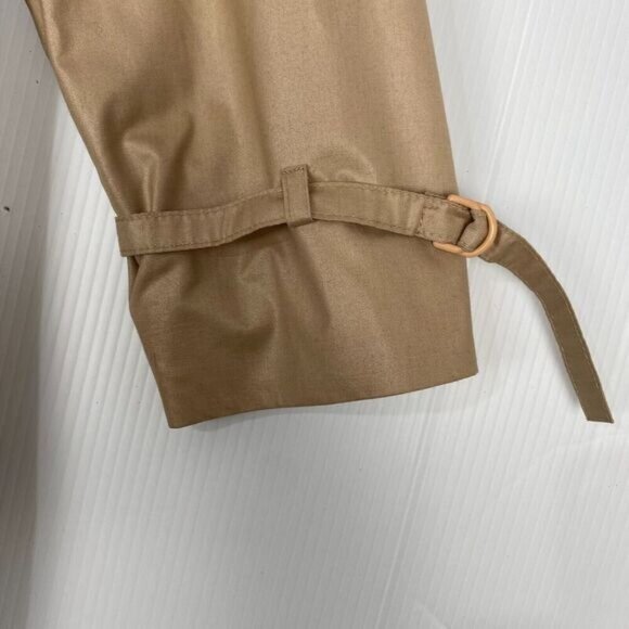 Retro London Fog Tan Belted Trench Coat Size 12 Reg Removable Hood - Picture 16 of 16